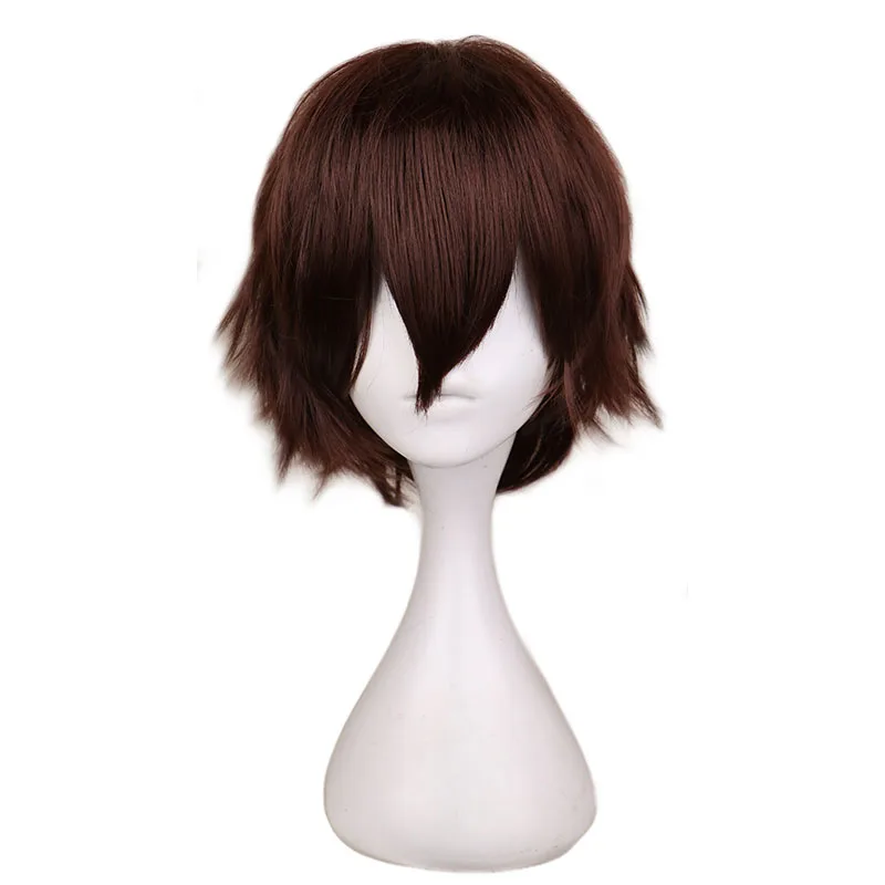 Tech Accessories For Men - Peruca curta marrom escuro para cosplay
