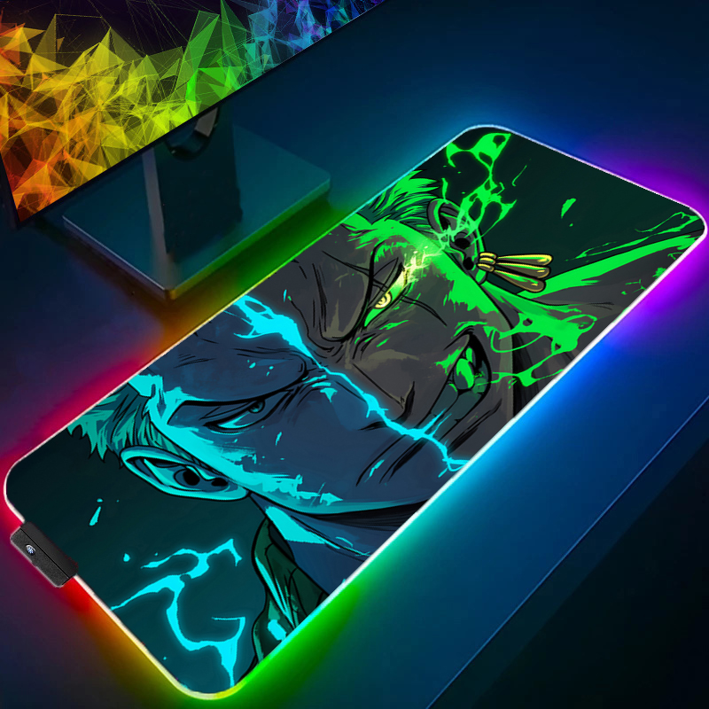 Tech Accessories For Desk - Uma peça zoro mouse pad rgb