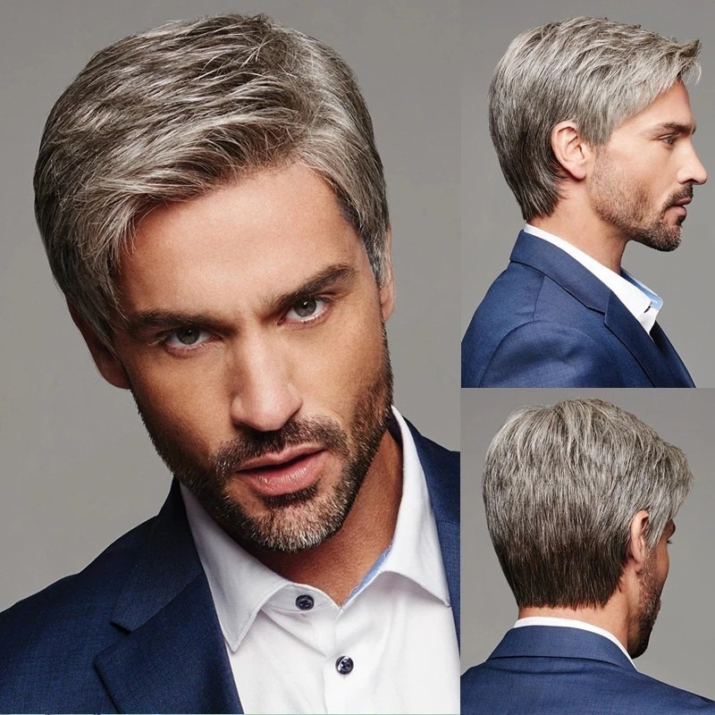 Tech Accessories For Men - Peruca Bob Curta de Fibra Sintética